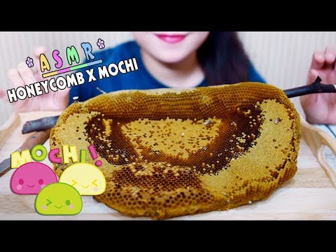 ASMR MOCHI WITH HONEYCOMB (STICKY SOUND) , eating sound PART 05 | LINH-ASMR