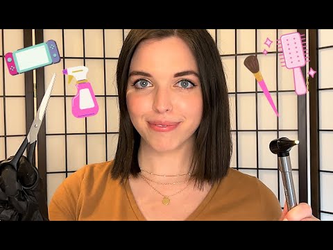(ASMR) Fall Asleep Fast ☁ Hair Brushing, Light Triggers, Eye Exam, Crinkle, Face Brushing, Scissors
