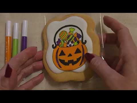 ASMR | Coloring Halloween Cookies 2025 (Whisper)