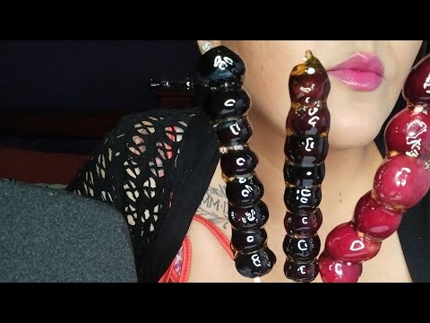 ASMR Comiendo arándanos 🫐 y cerezas 🍒 acaramelafas
