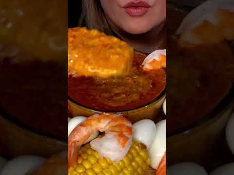 Extra crunchy and creamy! #asmreating #shorts #asmr #youtubers #seafoodboil