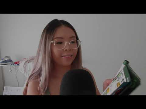 asmr flipping through magazine and gum chewing