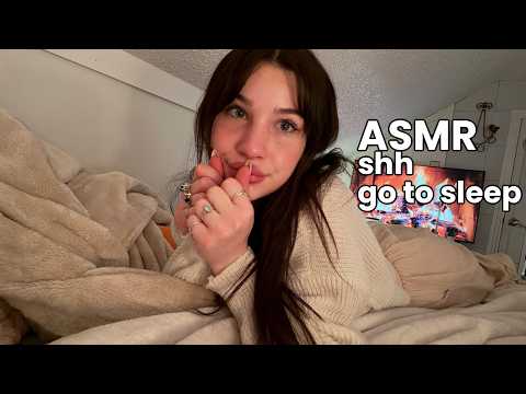 ASMR shhh go to sleep (Girlfriend ASMR, positive affirmations, for sleep)