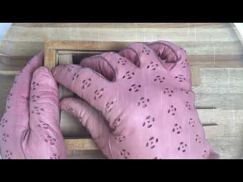 LEATHER GLOVES ✋🤚  WOODEN BLOCKS  with RAIN☔  [[ASMR]]