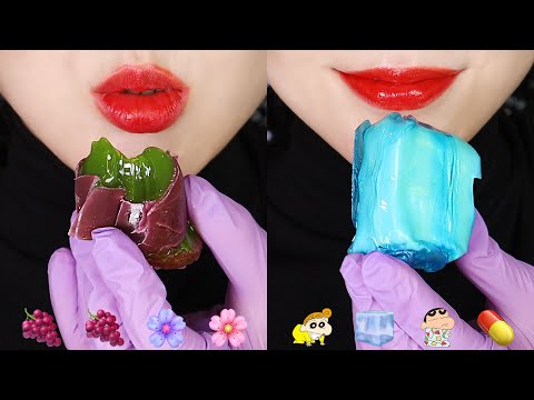 HONEY JELLY WAX CANDY MUKBANG CANDIED MARSHMALLOW, EMOJI FOOD ASMR 🍇