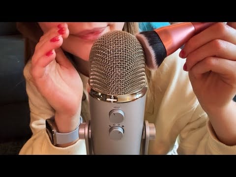 ASMR Mic Brushing & Whispers 🍋