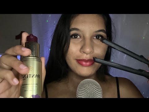 ASMR CHAPINHA NO SEU CABELO/ escova, óleo, corte… 💇🏽‍♀️💆🏽‍♀️