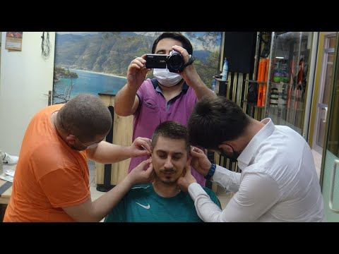 ASMR TURKISH BARBERS + NECK - FOOT CRACK +head, neck, back, face, throat, arm, foot, toksen, massage