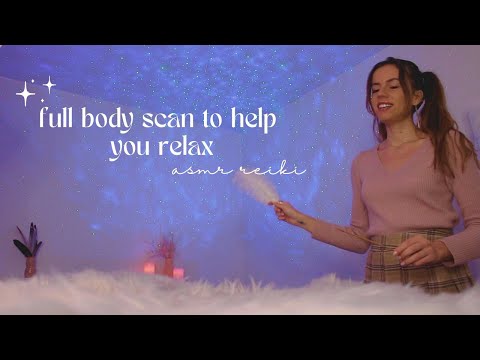 EXTRA SLOW & RELAXING full body scan | ASMR REIKI for sleep 🌜 hand movements, plucking, soft spoken