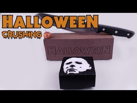 ASMR Halloween Michael Myers Gym Chalk and Floral Foam Crushing - Satisfying ASMR