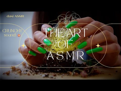 SOFT tapping & scratching 🎧 + bonus: CRUNCHY sound! 🤩 NEW Tingly Feeling 😴 💚 GREEN style ASMR 💚