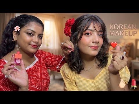 ASMR KOREAN MAKEUP & HAIRSTYLE 🫰🏻💄