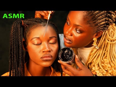 Asmr✨Whisper Make up application, edge laying, lashes fixing,contour, highlighting, SCALP SCRATCHING