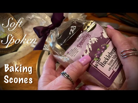 ASMR Baking Huckleberry Scones!(Soft Spoken) Making coffee/Eating Scones/No talking version tomorrow