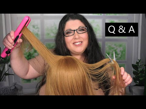 ASMR Haircut and Hair Straightening (Q & A, Hair Brushing, Spray, Whispering)