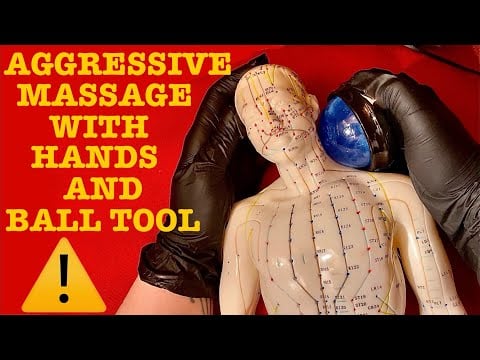 ASMR|⚠️AGGRESSIVE MASSAGE ON ACUPUNCTURE DOLL W/ HANDS AND ROLLER BALL! Squeaky sounds • soft spoken