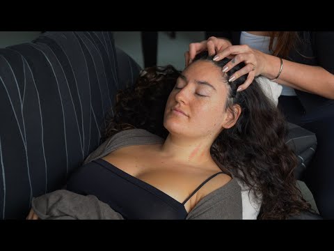 ASMR Soft Tingles & Chest/Scalp/Shoulder Massage on Reiki Healer @GroundedSun Whisper, Real Person