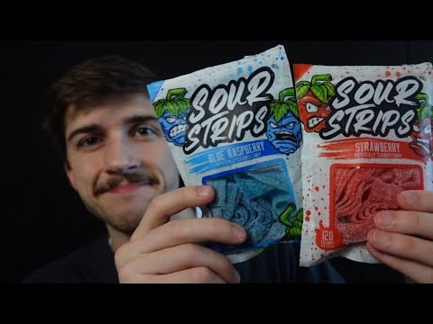 DELICIOUS Sour Strips Gummies Mukbang ASMR 🍬 Chewy Sounds & Mouth Tapping for Relaxation