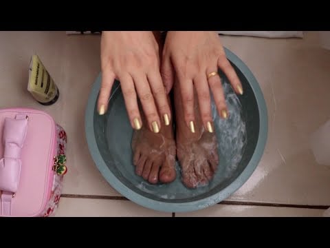 ASMR - SPA nos meus pés e esmaltação 👣💖