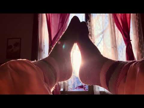 ASMR feet in socks whispering relaxing sounds