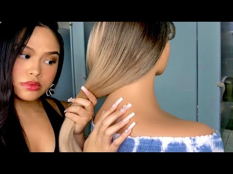 ASMR Mean Girl Who’s Lowkey OBSESSED W/ You Plays With Your Hair + Back Scratch & Makeup RP | gum