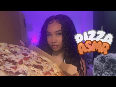 ASMR Pizza Eating Mukbang 🍕( EXTREME eating sounds + Rambling)