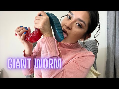 ASMR Giant Gummy Worm Review To Make You Tingle