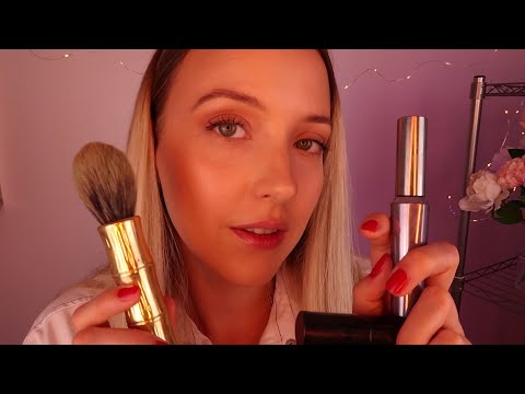 ASMR MAKE UP ARTIST DOES YOUR MAKE UP with Face Examining, Touching, Dabbing & Brushing