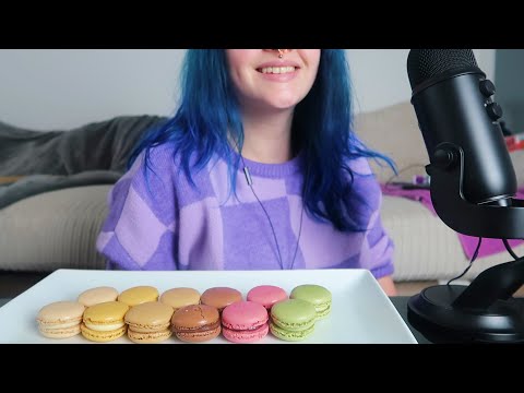 ASMR Trying Macarons For The First Time (Eating Sounds) 🌈
