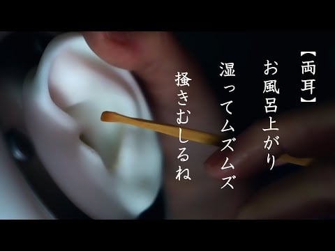 【ASMR 両耳】お風呂上がりムズムズ湿って痒くて我慢できない？掻きむしるね。 After-Bath Wet & Itchy Ears (Both Ears)