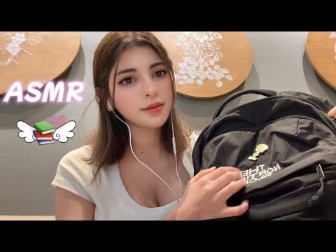 Girlfriend Cafe Date ASMR 💖| Sipping, Bag Sounds & Soft Tapping 