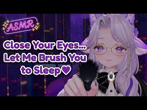 ASMR Brushing and Massaging Your Face Until You Fall Asleep 💜 Personal Attention ASMR