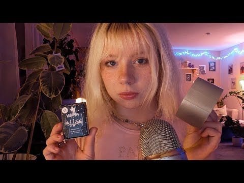 ASMR gum chewing & sticky tapping (tape tapping, mouth sounds)