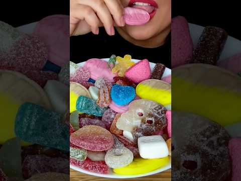 Trying Swedish Candy #asmr #candy #food #shorts #mukbang