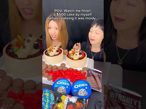 Watch me finish a $500 cake by myself before realizing it was moldy… #food #cake #dessert