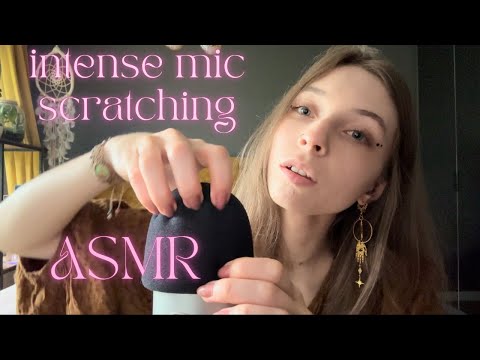 ASMR • intense but gentle mic scratching (foam cover) 💅🏼🎤