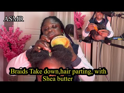Asmr ✨Braid take Takedown, hair parting and massage, perfect insomnia medication.