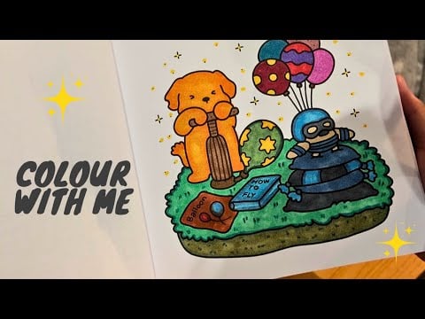 ASMR Colour With Me 💛 ✏️ Cozy Corner Adult Colouring Book by Coco Wyu #adultcoloring #asmr