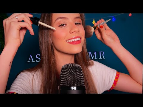 ASMR AGORA RELAXE COMIGO FAZENDO A MAQUIAGEM QUE USO PRA TUDO [alto risco de dormir ⚠️]