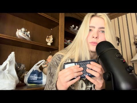 asmr with a calculator (button sounds + tapping)