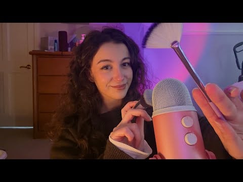 ASMR Mic and Face Brushing 🥱🛌💭