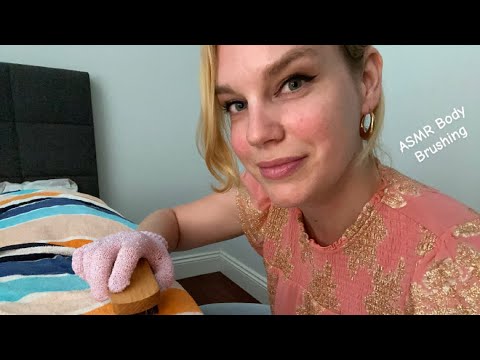 [ASMR] Full Body Brushing + Massage ( Exfoliating Gloves, Crinkle Sounds)