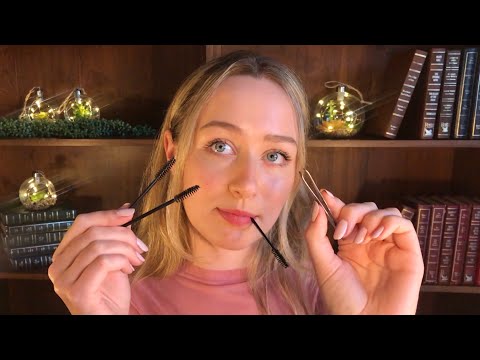 ASMR | Brushing & Plucking your Eyebrows ✨ | spoolie nibbling, mouth sounds, personal attention✨