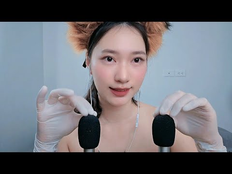 ASMR Latex Gloves 🧤 Tapping&Stratching Mic, Lotion Hand Movement, Soft Sounds 👄🧴