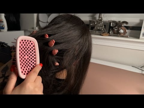 ASMR hair brushing & running my fingers through your hair- no talking 