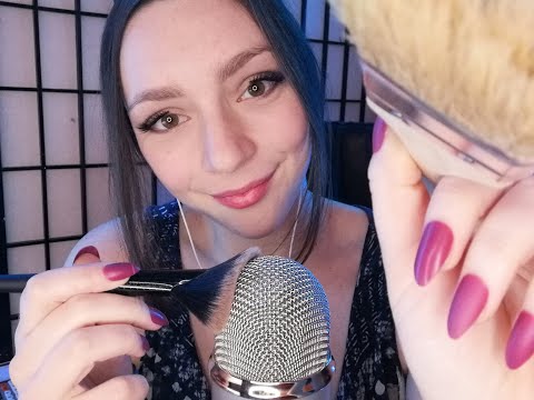 ASMR Soft and Rough Mic Brushing Sounds [german/deutsch]