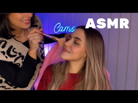 ASMR APLICADO- MINHA PRIMA ME MAQUIANDO PARA GRAVAR