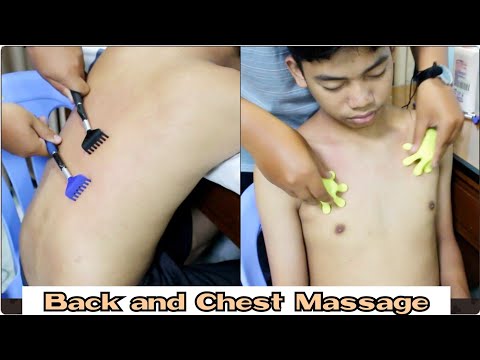 ASMR Relaxing Back and Chest Massage with Tools