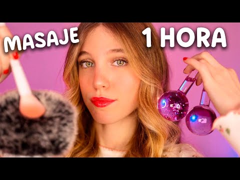 ASMR 1 HORA DE MASAJE CRANEAL Y FACIAL 💆🏼‍♀️ Dormir rápido y profundo 🌙