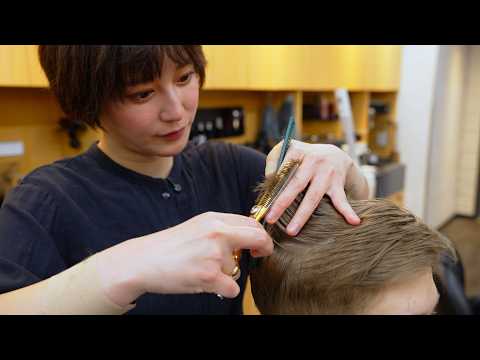 💈(ASMR) Gentleman’s Grooming Retreat in Tokyo – Scissor Cut, Massage & More by Japanese Lady Barber